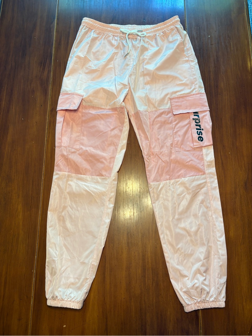 SHEIN Pink Colorblock Cargo Joggers